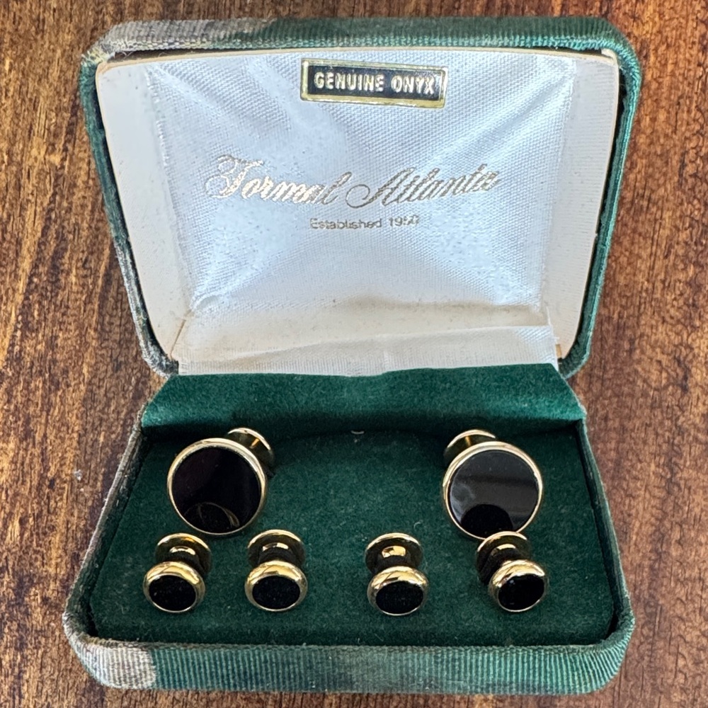 Gold and Black Cufflinks Set